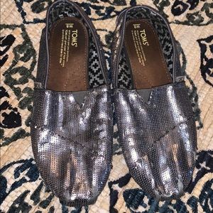 Grey Sequin Toms